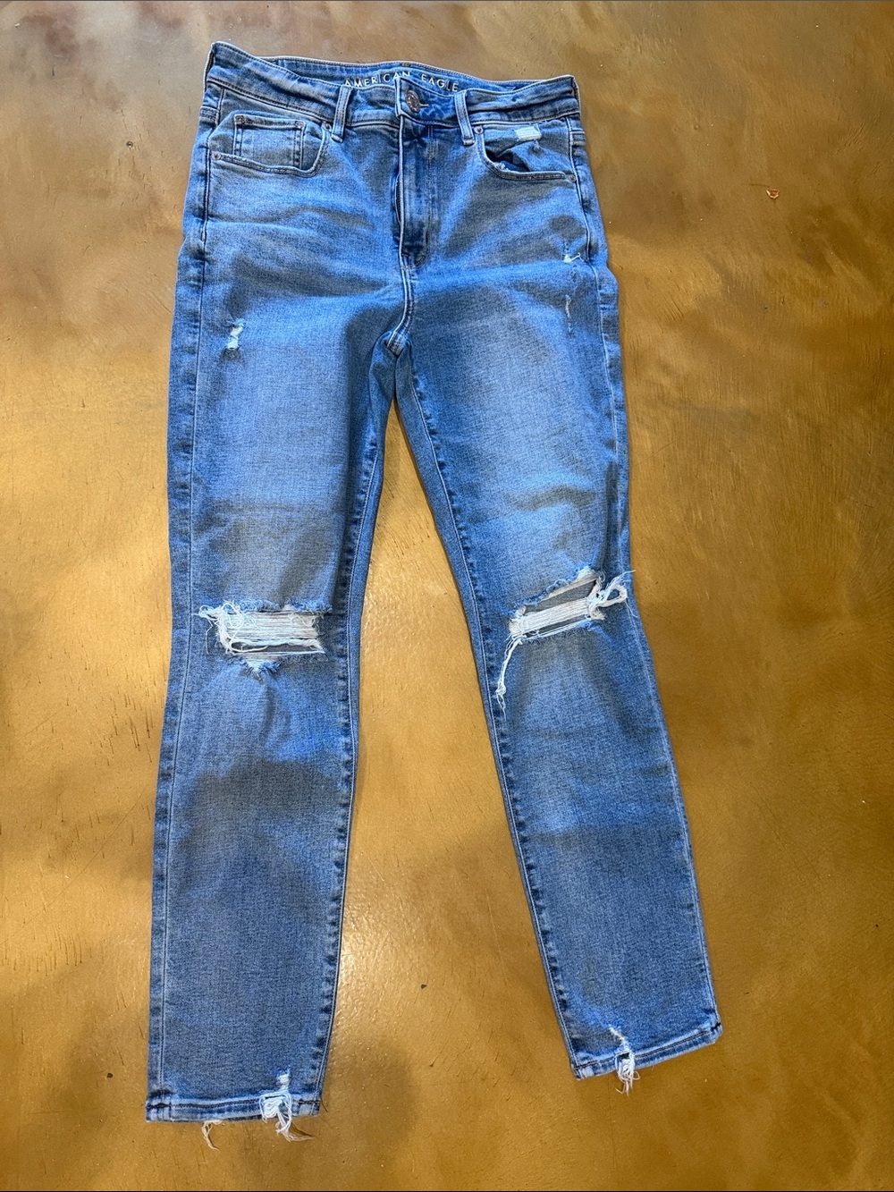 American Eagle Outfitters Light Blue Ripped Skinny Jeans